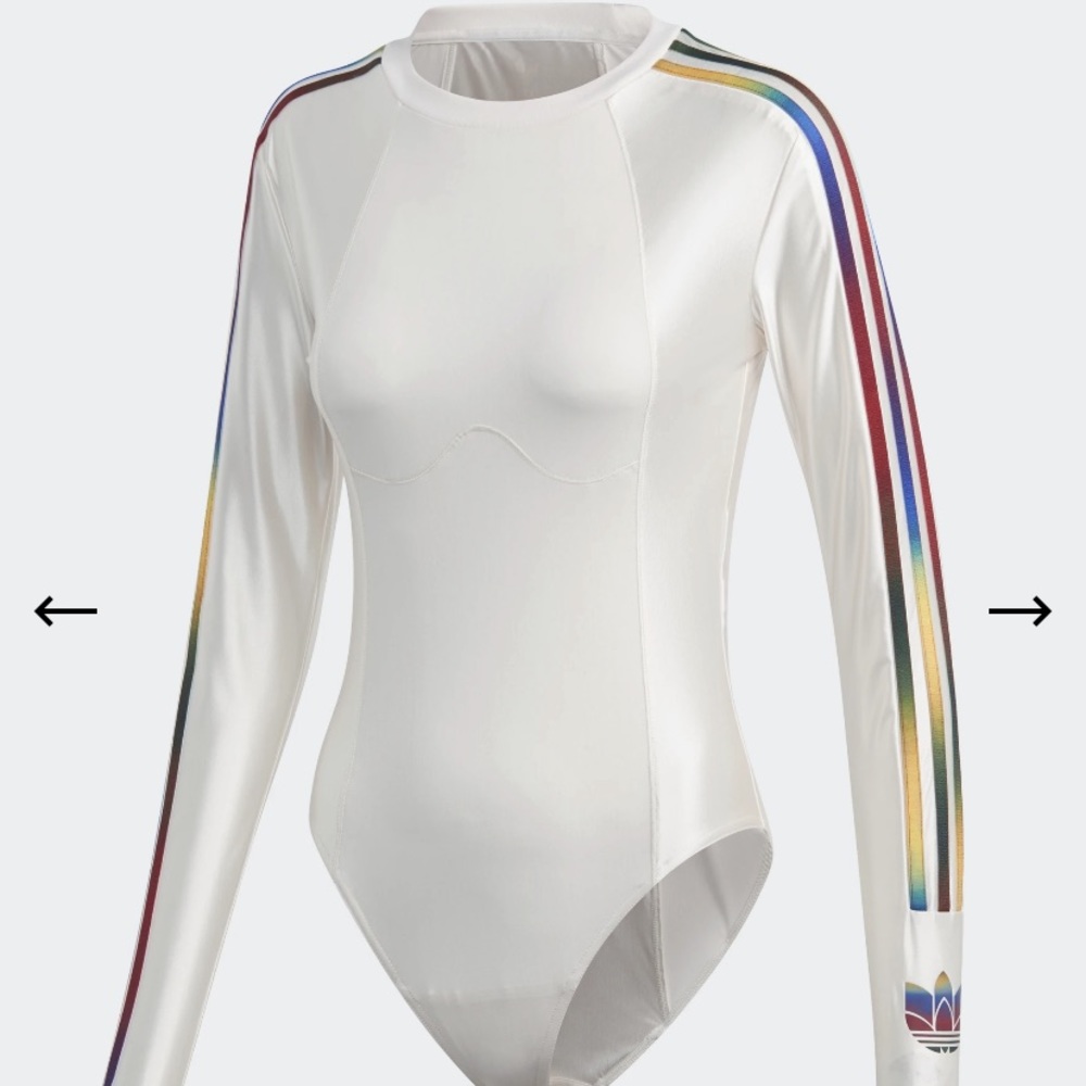 NWT Adidas boysuit, pearl white, size S